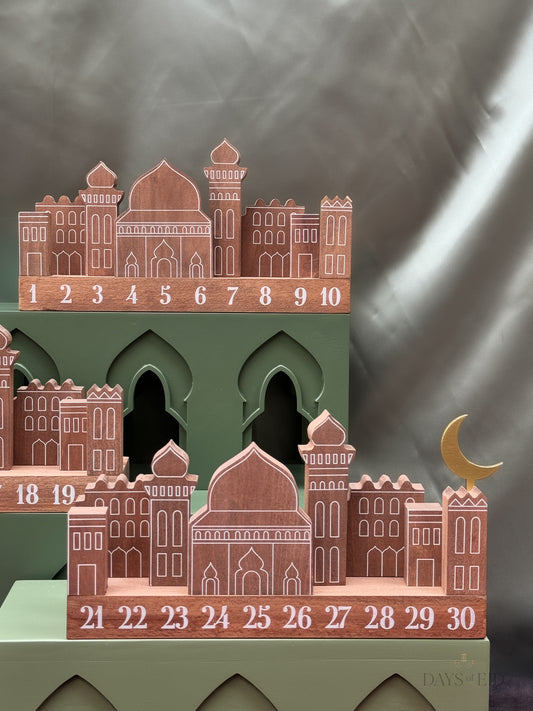Wooden Ramadan City Countdown Calendar - Days of Eid