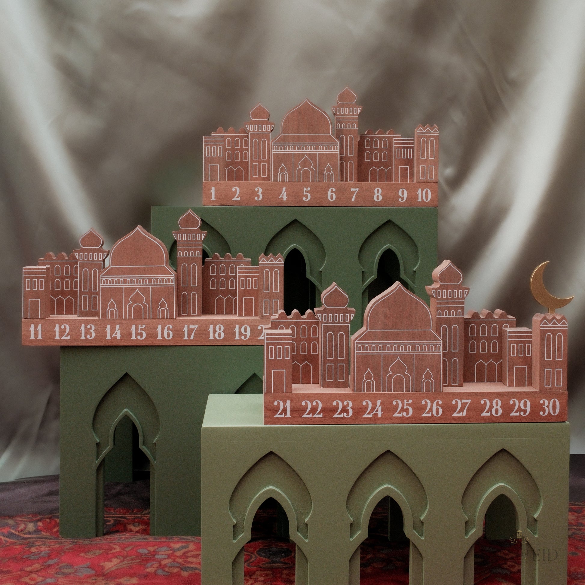 Wooden Ramadan City Countdown Calendar - Days of Eid