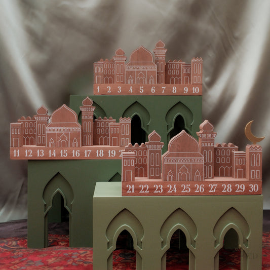 Wooden Ramadan City Countdown Calendar - Days of Eid