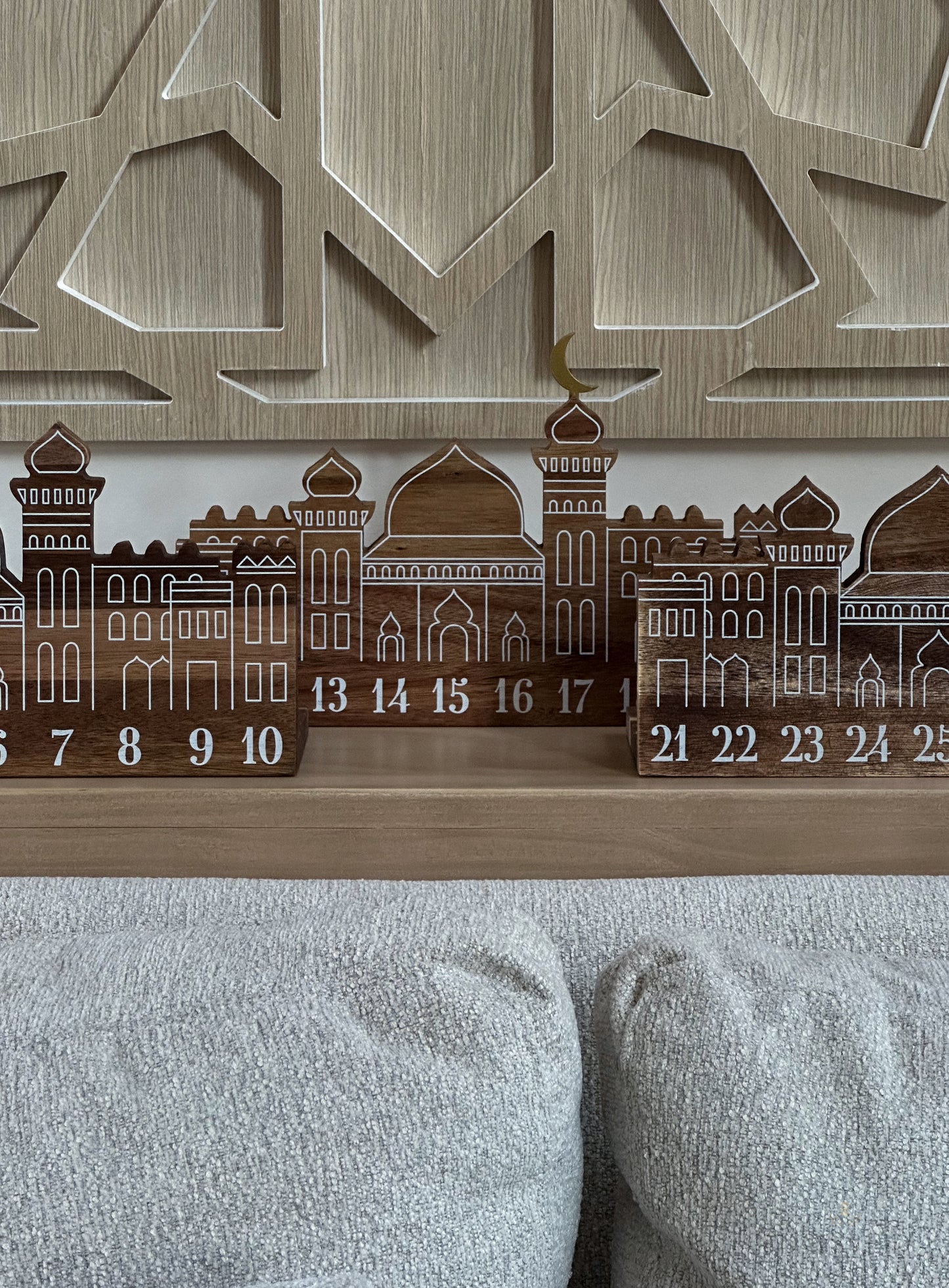 Wooden Ramadan City Countdown Calendar - Days of Eid