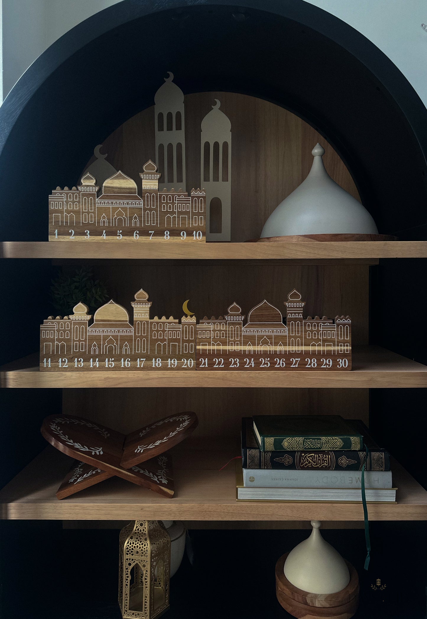 Wooden Ramadan City Countdown Calendar - Days of Eid