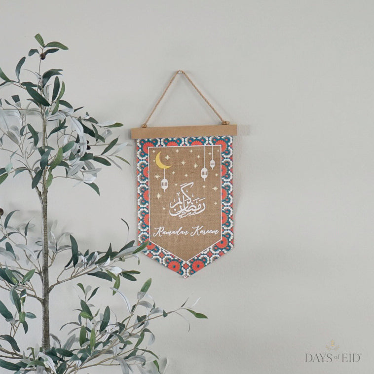 Ramadan Kareem Burlap Pennant - Days of Eid